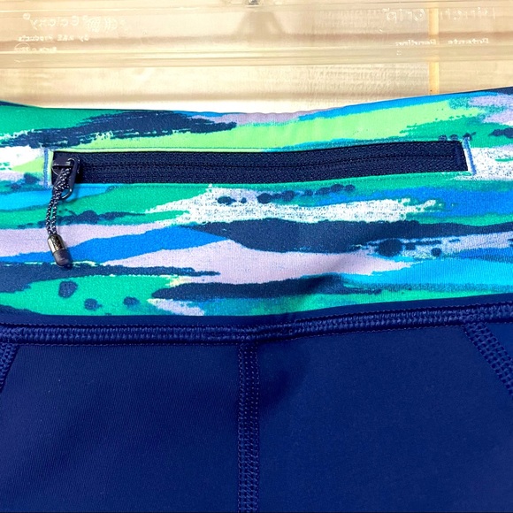 Lululemon Pace Rival Crop Hero Blue Green Pockets - Picture 7 of 8